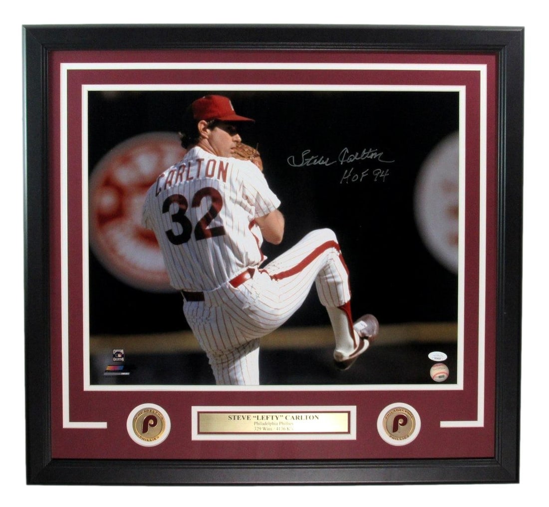Steve Carlton Signed Framed 16x20 Photo JSA Authenticated Philadelphia Phillies (1 of 4)