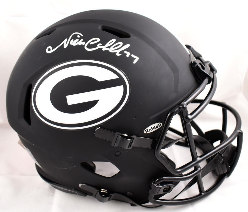 Nick Chubb Signed Georgia Bulldogs Eclipse Speed Helmet with Beckett Authentication (1 of 10)