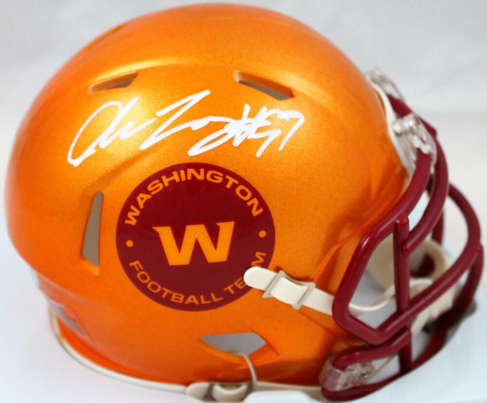 Chase Young Autographed Washington Football Team Mini Helmet Fanatics Authentic: Chase Young Autographed Washington Football Team Mini Helmet Fanatics Authentic This Chase Young signed mini helmet is a must-have for any Washington Football Team fan. The flash speed design showcase