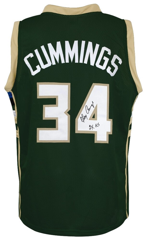 Terry Cummings Signed Green T/B Basketball Jersey 2x AS COA (1 of 3)