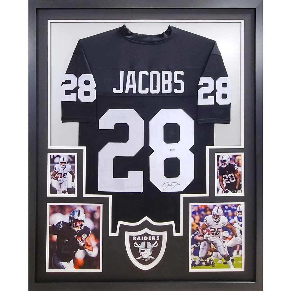 Josh Jacobs Autographed Framed Jersey Beckett Authenticated Las Vegas Raiders (1 of 3)