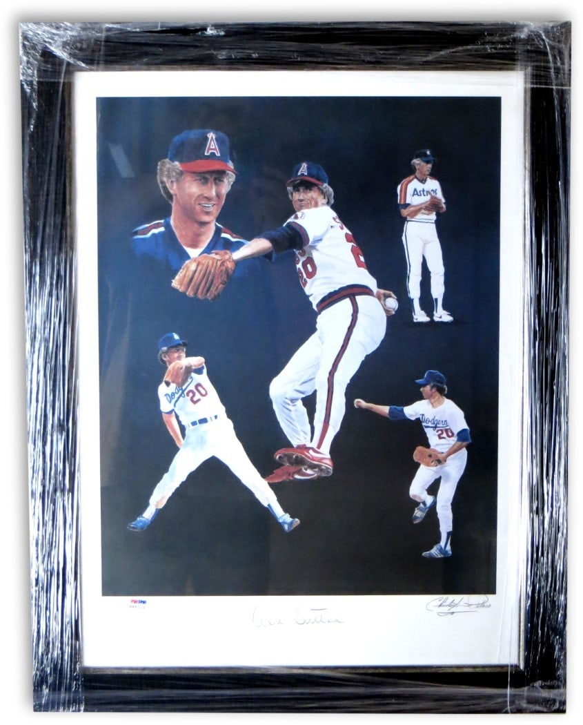 Don Sutton Autographed Framed Lithograph PSA Angels Astros Dodgers (1 of 3)