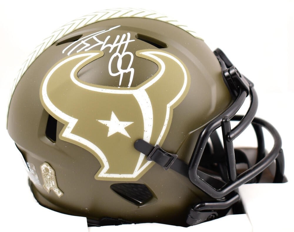 JJ Watt Autographed Houston Texans Salute to Service Mini Helmet Beckett Authenticated (1 of 10)