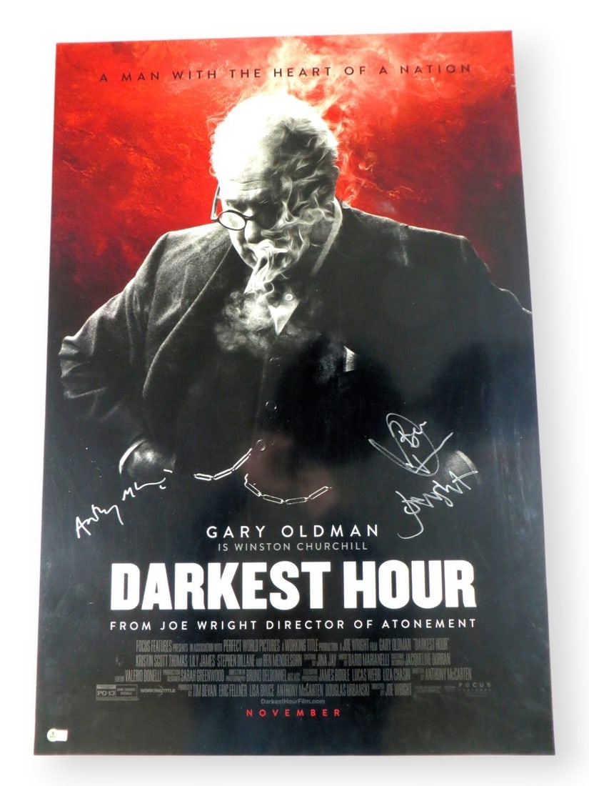 Darkest Hour Autographed 27x40 Poster by Mendelsohn Wright McCarten Beckett Authenticated (1 of 2)