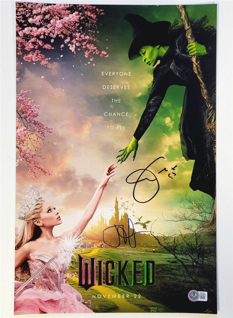 John M. Chu Cynthia Erivo Signed Wicked 11x17 Photo Beckett BAS (1 of 2)