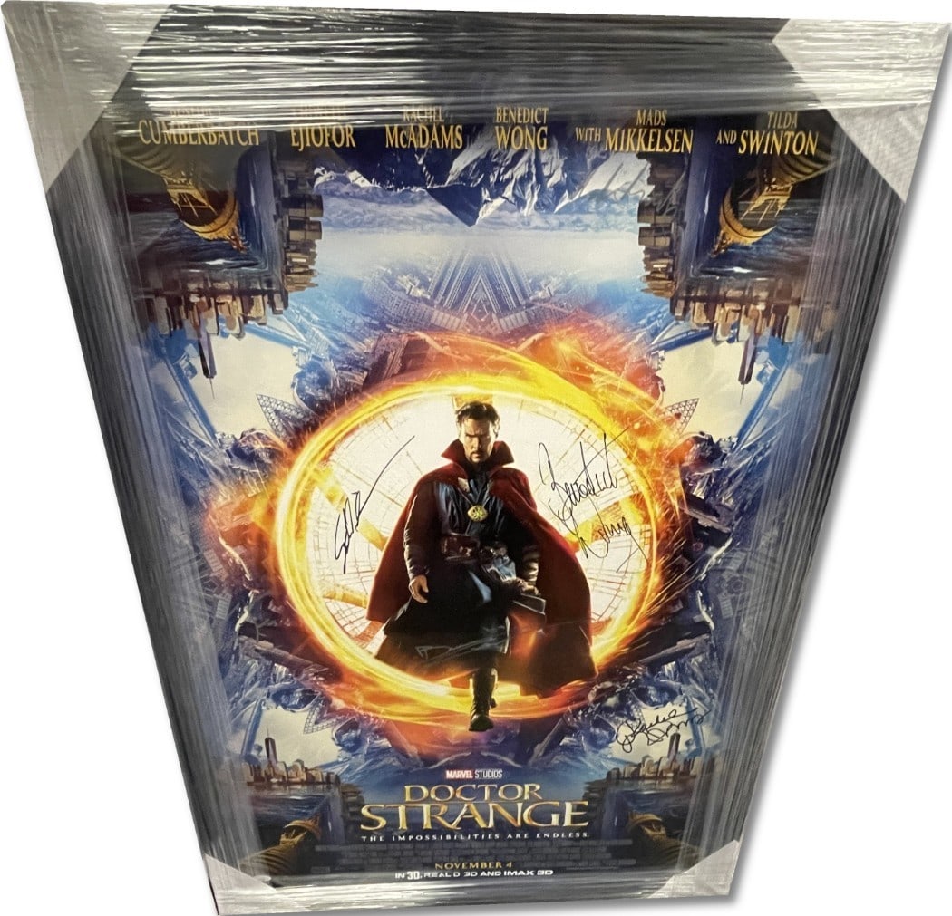 Doctor Strange Autographed Cast Poster 29x42 JSA Authenticated (1 of 6)