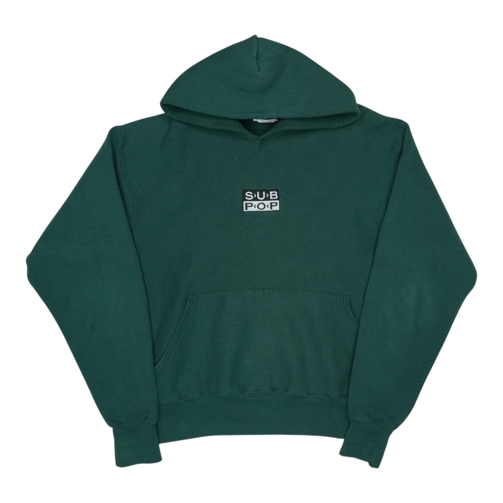 Vintage 1990s Green Sub Pop Records Hoodie XL (1 of 6)