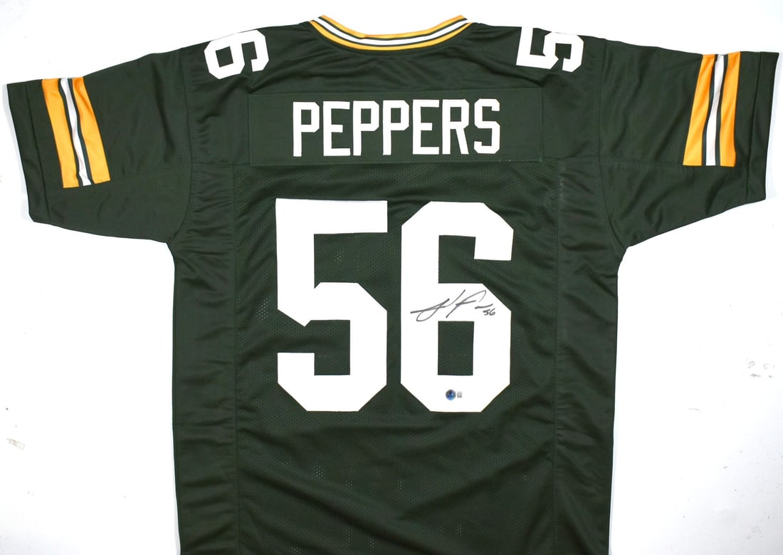 Julius Peppers Signed Green Pro Style Jersey Beckett Authenticated (1 of 3)