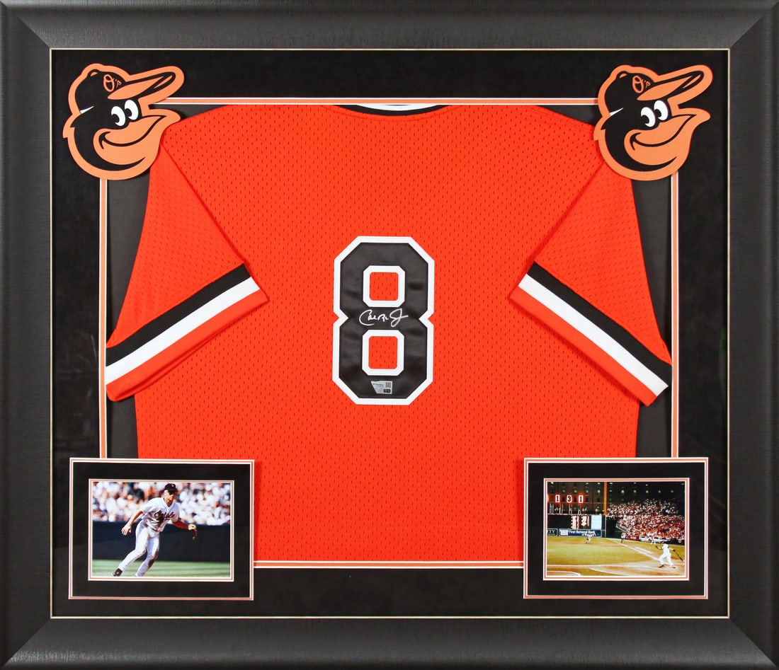 Cal Ripken Jr. Signed Framed Orange BP Jersey Baltimore Orioles Fanatics (1 of 2)
