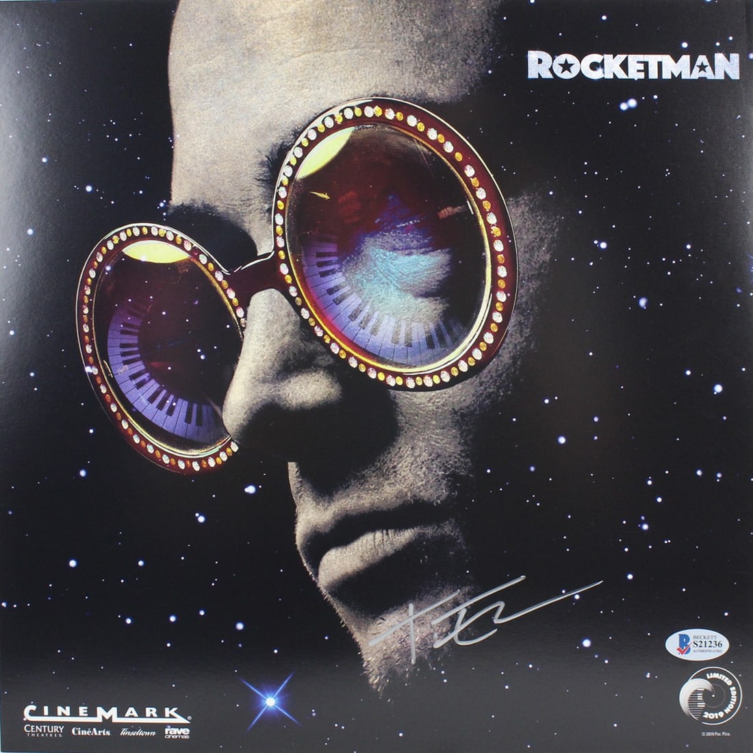 Taron Egerton Signed Rocketman 12x12 Photo with Beckett COA (1 of 5)