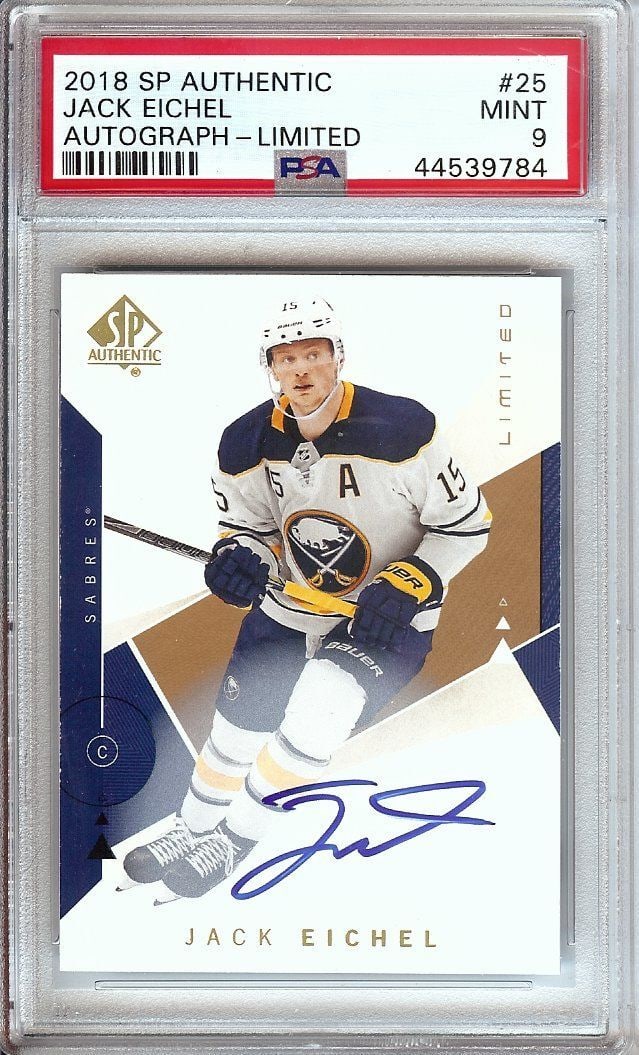 Jack Eichel 2018 SP Authentic Limited Auto Card #25 PSA Graded 9 (1 of 2)