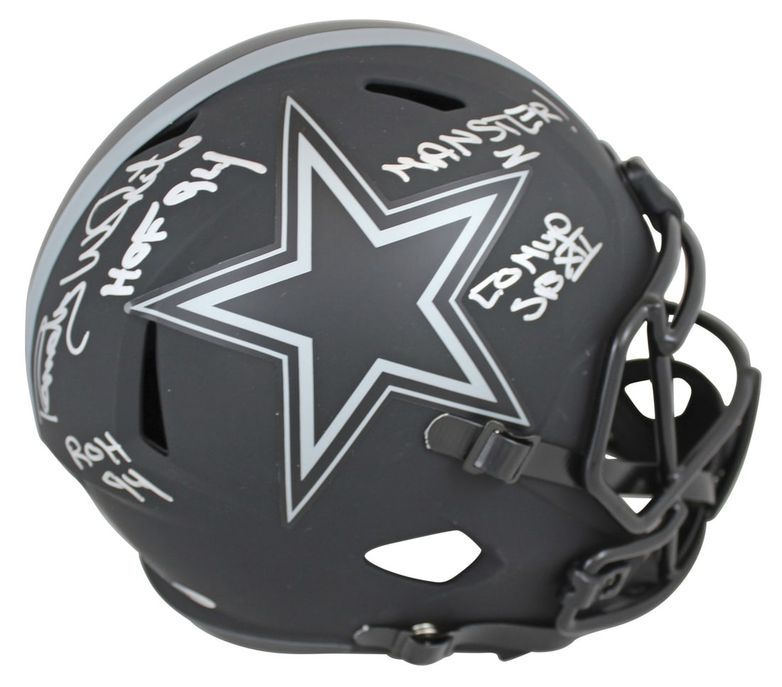 Randy White Signed Cowboys Eclipse Helmet with Inscriptions BAS Authenticated (1 of 2)