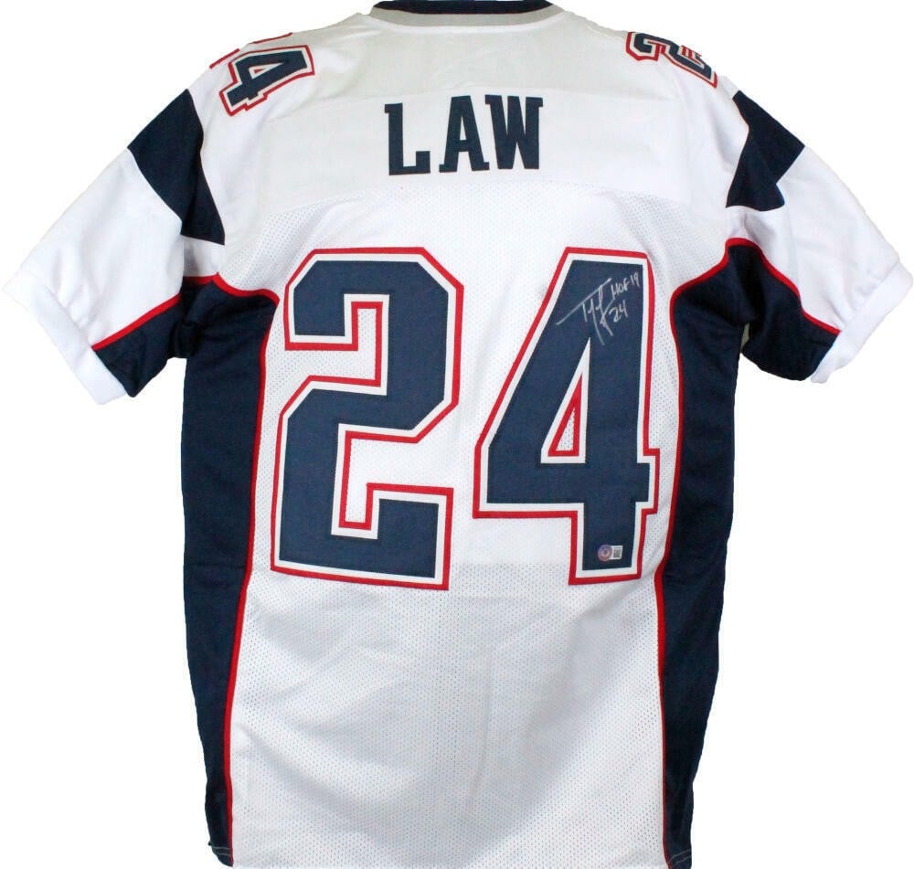 Ty Law Signed White Pro Style Jersey with Beckett Authentication (1 of 9)