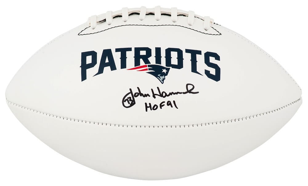 John Hannah Signed New England Patriots Football HOF 91 COA (1 of 1)