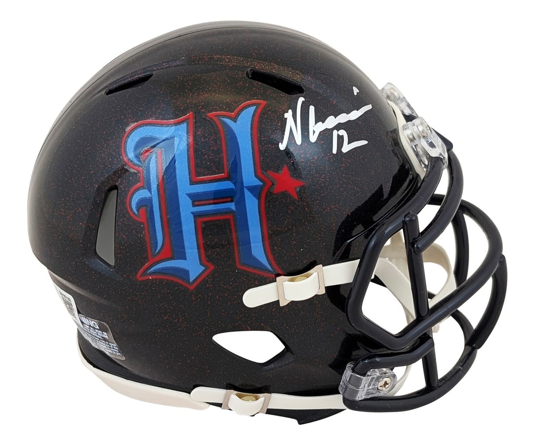Nico Collins Signed 2024 Texans H-Town Speed Mini Helmet BAS Authenticated: Nico Collins Signed 2024 Texans H-Town Speed Mini Helmet BAS Authenticated This 2024 On-Field Alternate H-Town Speed Mini Helmet has been personally signed by Nico Collins of the Houston Texans. The i