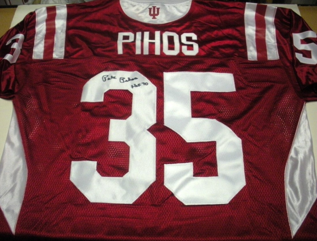 Pete Pihos Signed Adidas Jersey COA Indiana Hoosiers Eagles (1 of 2)