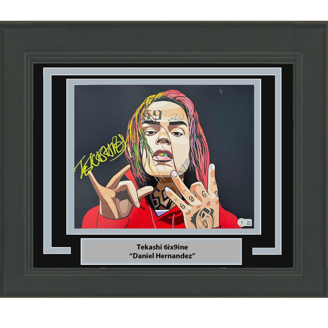 Framed Signed Tekashi 6ix9ine Photo 11x14 Beckett Authenticated (1 of 1)