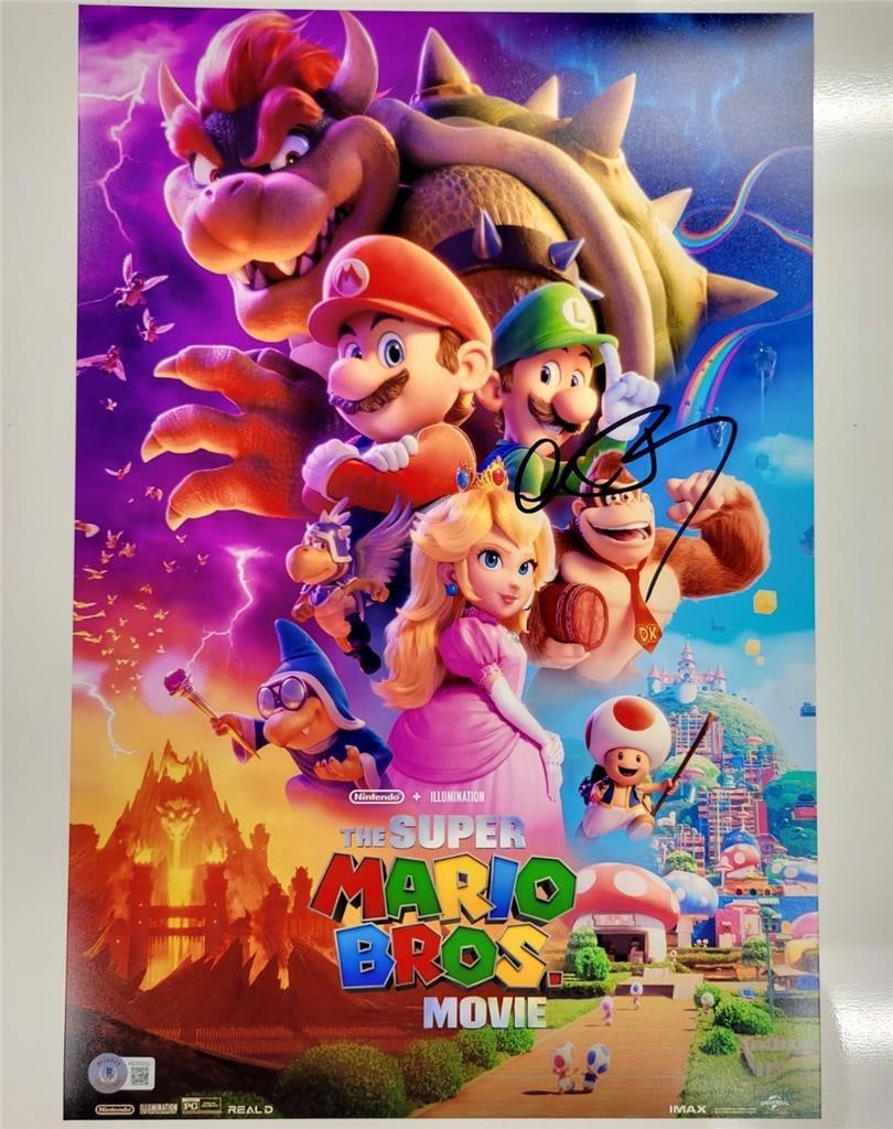 Charlie Day Autographed Super Mario 12x18 Photo Beckett Authenticated: Charlie Day Autographed Super Mario 12x18 Photo Beckett Authenticated This is an original 12x18 photograph featuring Luigi from The Super Mario Bros. Movie, signed by Charlie Day. The autograph has be