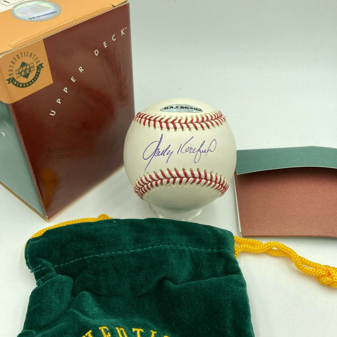 Sandy Koufax Signed MLB Baseball UDA COA JSA Authenticated: Sandy Koufax Signed MLB Baseball UDA COA JSA Authenticated This official Major League Baseball is autographed by baseball legend Sandy Koufax. The ball comes with a UDA Upper Deck Authentic Certificat