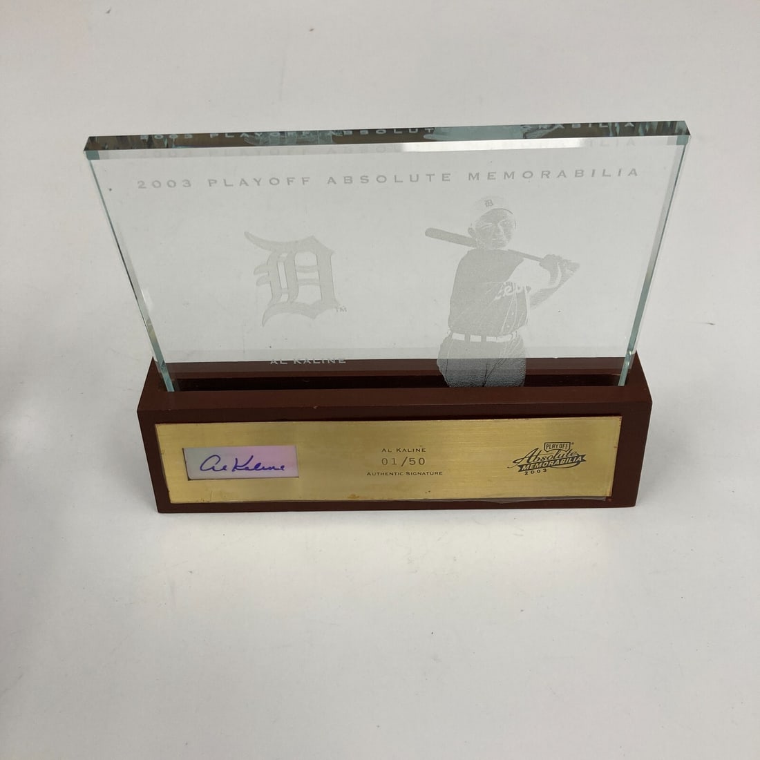 2003 Playoff Absolute Memorabilia Al Kaline Signed Glass Display (1 of 13)