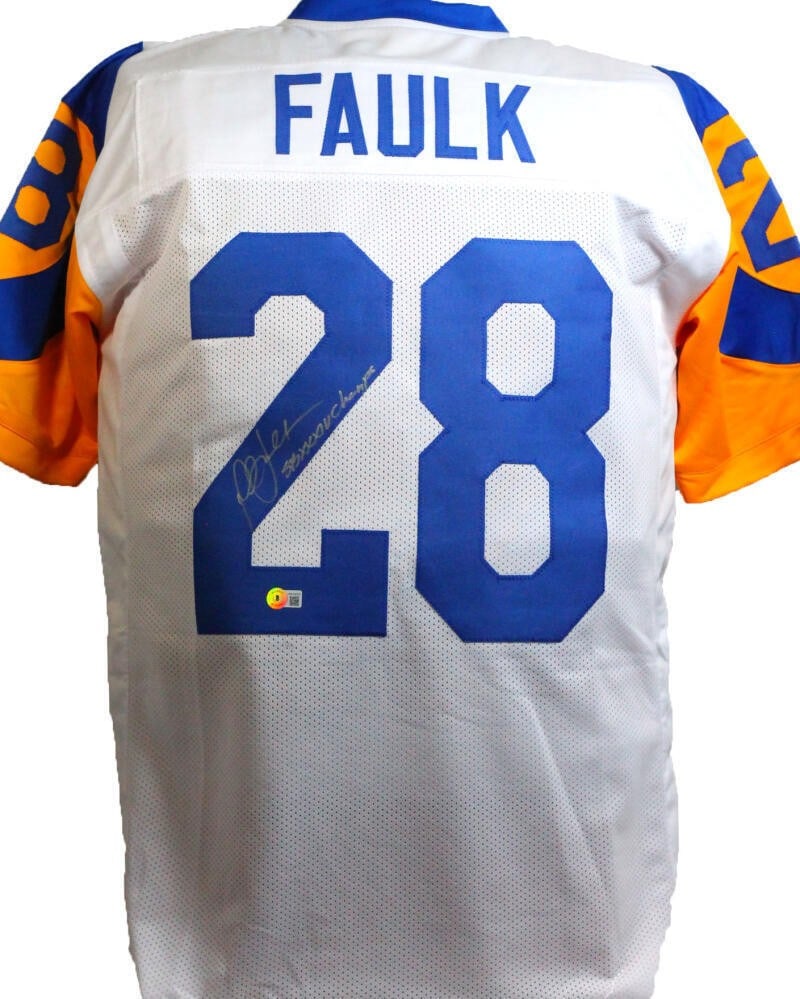 Marshall Faulk Signed Pro Style Jersey St. Louis Rams Beckett Authenticated (1 of 3)