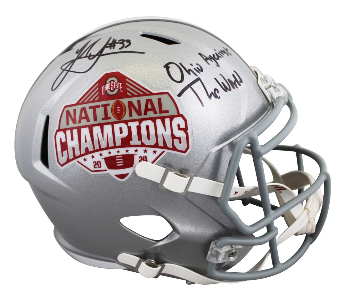 Jack Sawyer Signed 2024 National Champs Helmet Ohio State Buckeyes BAS Authenticated (1 of 3)