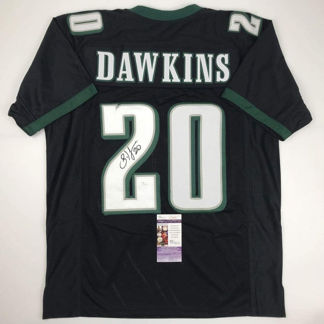 Autographed Brian Dawkins Philadelphia Eagles Black Jersey with JSA COA (1 of 4)