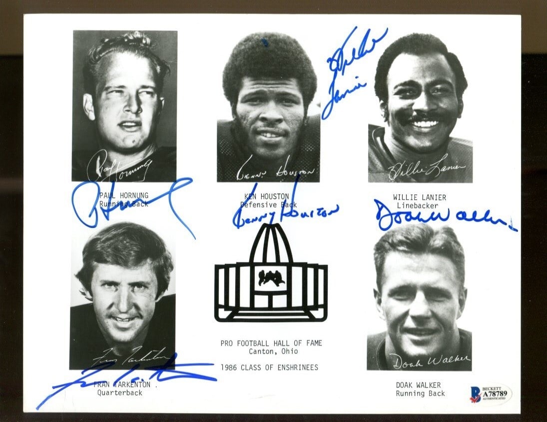 Hornung Tarkenton Walker Lanier Houston Signed 8x10 Photo HOF Beckett Authenticated (1 of 2)