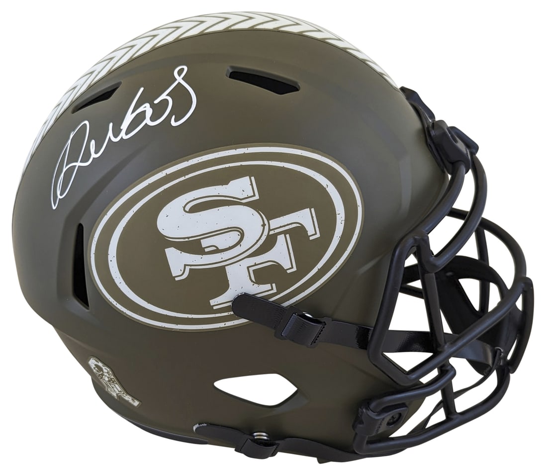Deebo Samuel Signed 49ers Salute To Service Full Size Helmet: Deebo Samuel Signed 49ers Salute To Service Full Size Helmet Celebrate your fandom with this authentic Deebo Samuel signed full-size Speed Rep helmet, honoring the San Francisco 49ers' Salute to Servi
