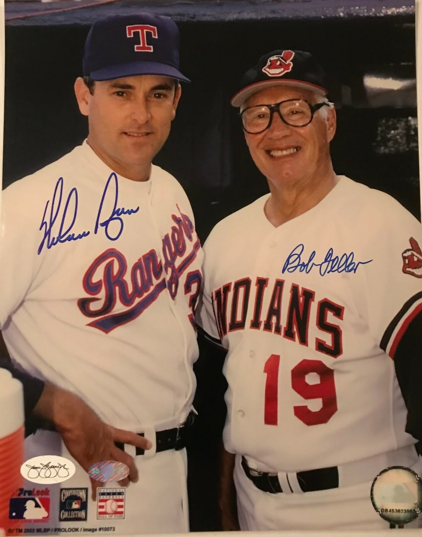Nolan Ryan Bob Feller Dual Signed 8x10 Photo Ryan Hologram JSA (1 of 3)