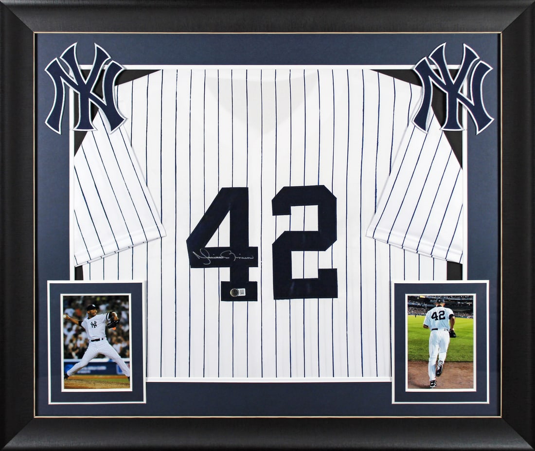 Mariano Rivera Signed Framed White Pinstripe Jersey New York Yankees BAS Authenticated (1 of 2)