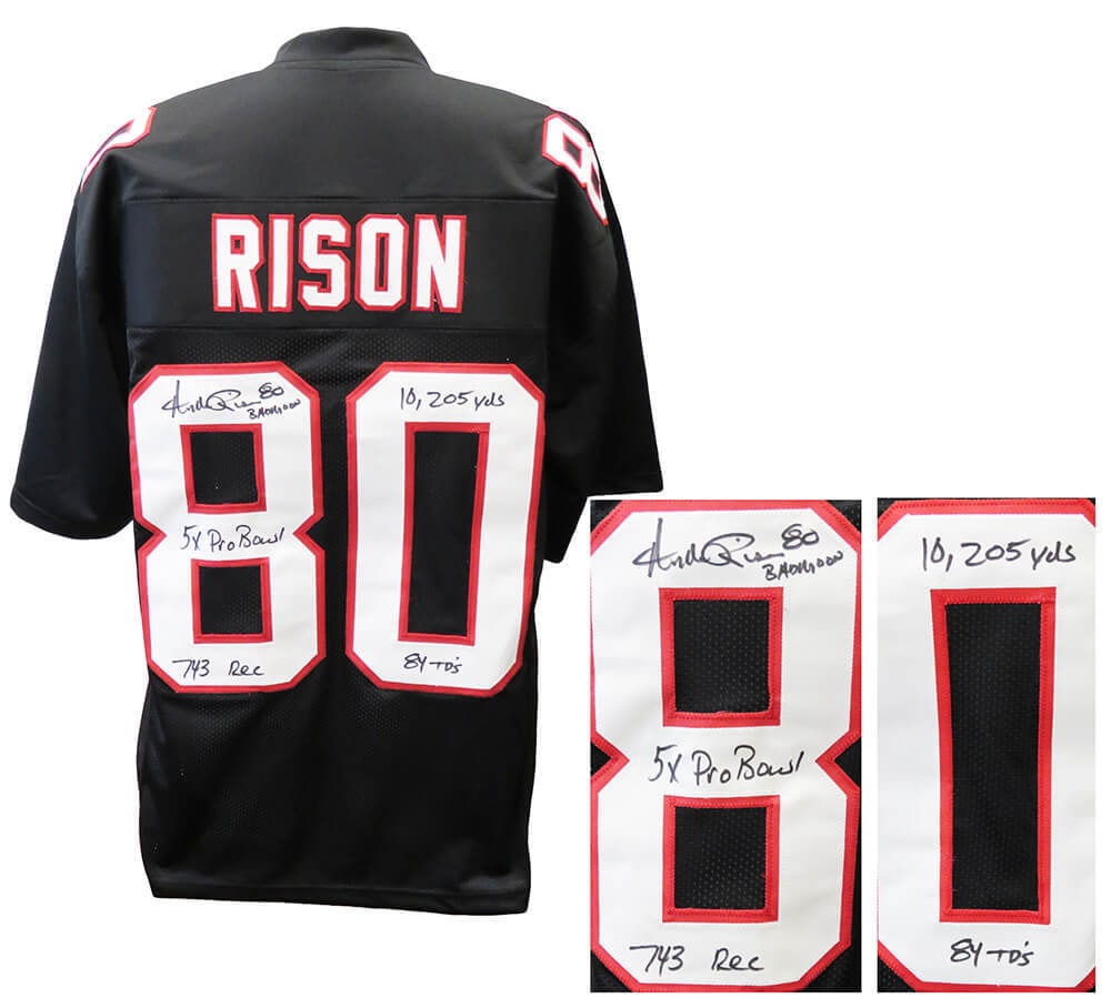 Andre Rison Signed Black Throwback Jersey w/5x Pro Bowl Inscription - COA (1 of 2)