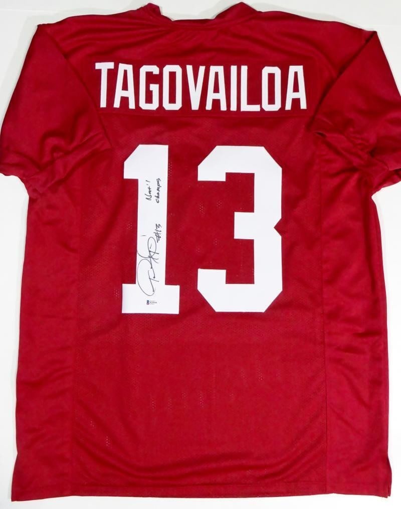 Tua Tagovailoa Signed Alabama Jersey National Champs Beckett Auth (1 of 3)