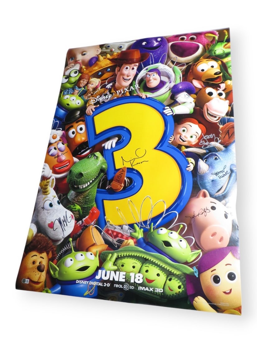 Toy Story 3 Autographed Poster 27X40 Joan Cusak Michael Keaton Beckett Authenticated (1 of 6)