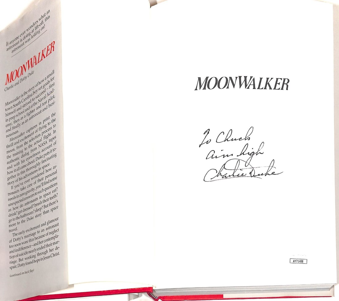 Charlie Duke Signed Moonwalker Hardcover Book JSA Authenticated (1 of 4)