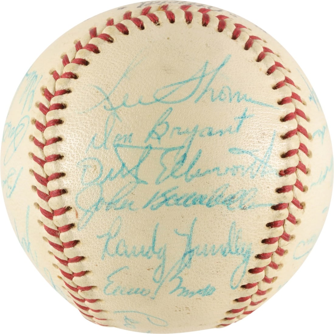 1966 Chicago Cubs Team Signed Baseball with Ernie Banks JSA LOA (1 of 7)