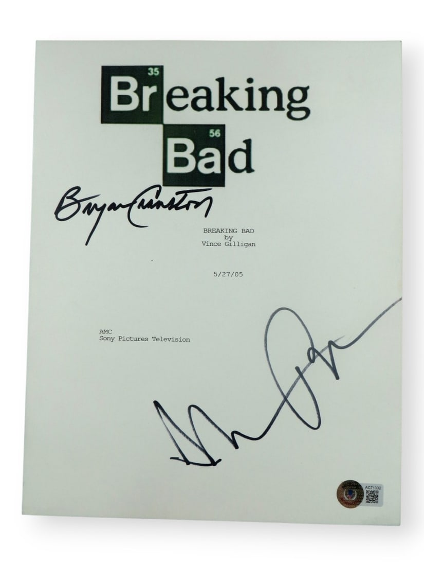 Bryan Cranston Aaron Paul Autographed Script Cover Breaking Bad Beckett Authenticated (1 of 3)