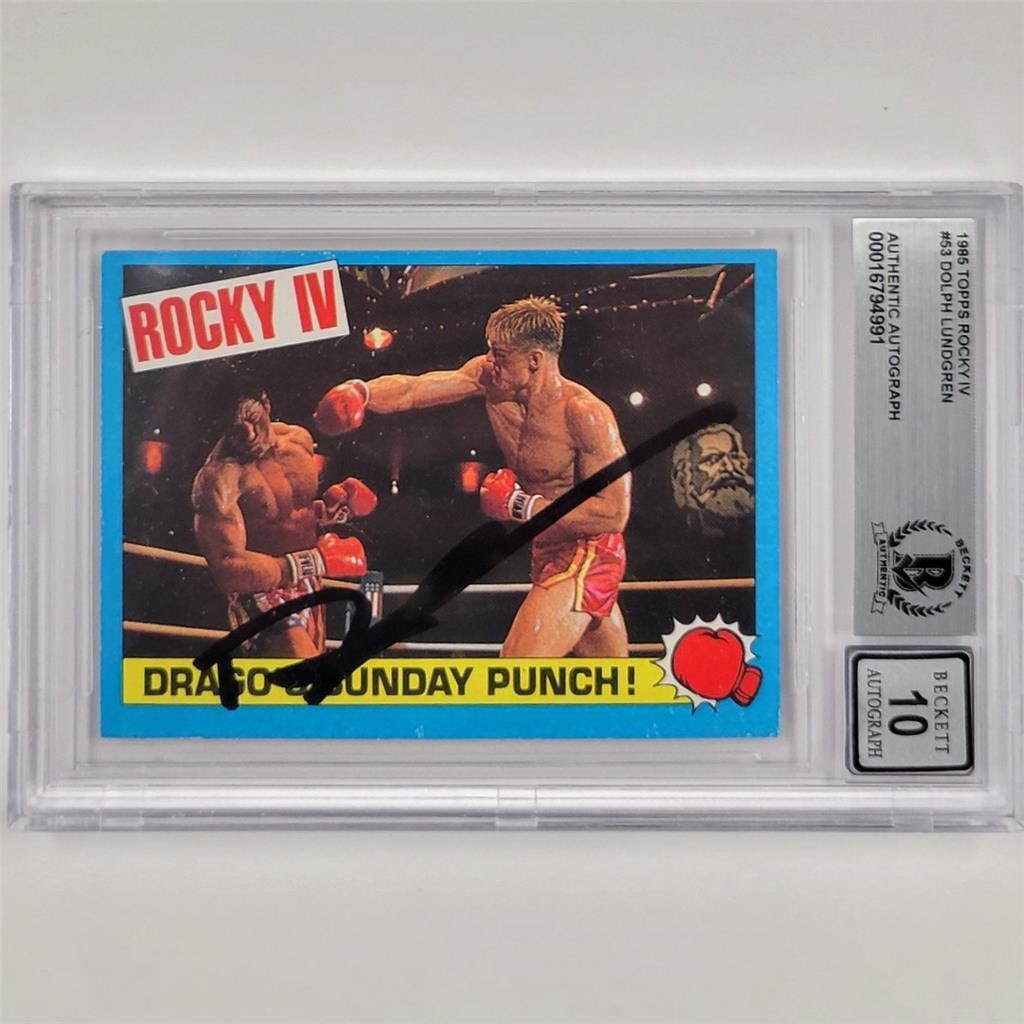 1985 Topps Rocky IV #53 Dolph Lundgren Autographed Card PSA Certified (1 of 2)