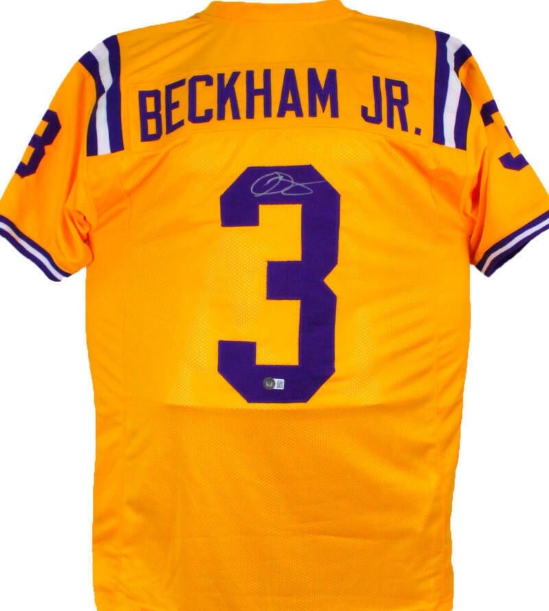 Odell Beckham Signed Yellow College Jersey Beckett Authenticated (1 of 7)
