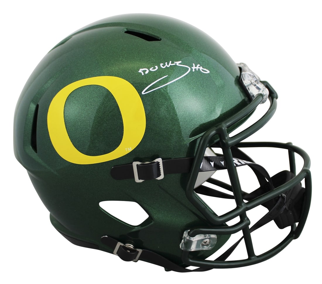 Oregon Ducks Bucky Irving Signed Full Size Speed Rep Helmet BAS Authenticated (1 of 3)