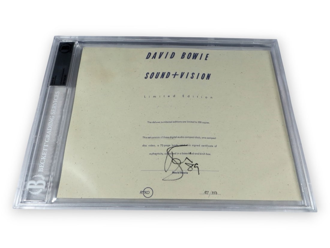 David Bowie Autographed COA Document Beckett Authenticated 157/350 (1 of 3)