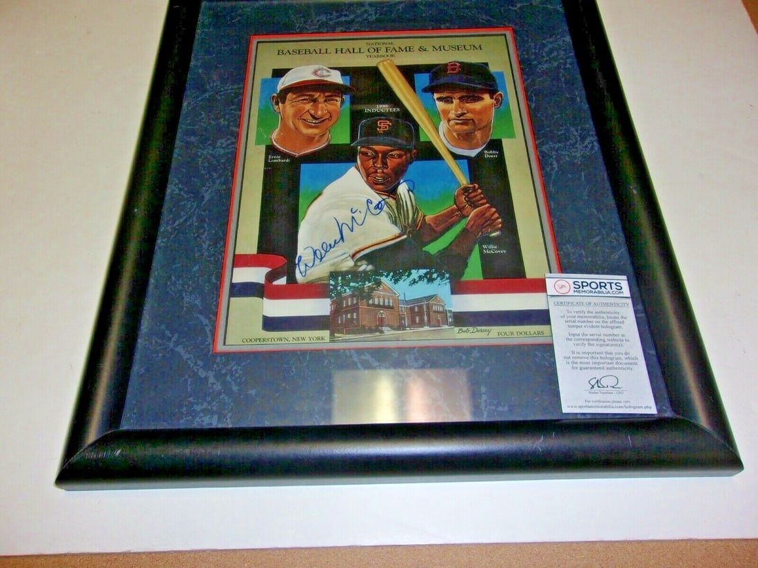 Willie McCovey Signed Framed 1986 HOF Program with COA (1 of 1)