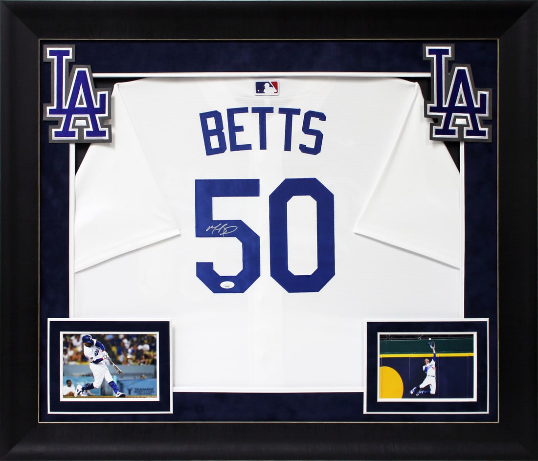 Mookie Betts Signed Framed Dodgers Jersey JSA Authenticated 32 x 37 Inches (1 of 1)