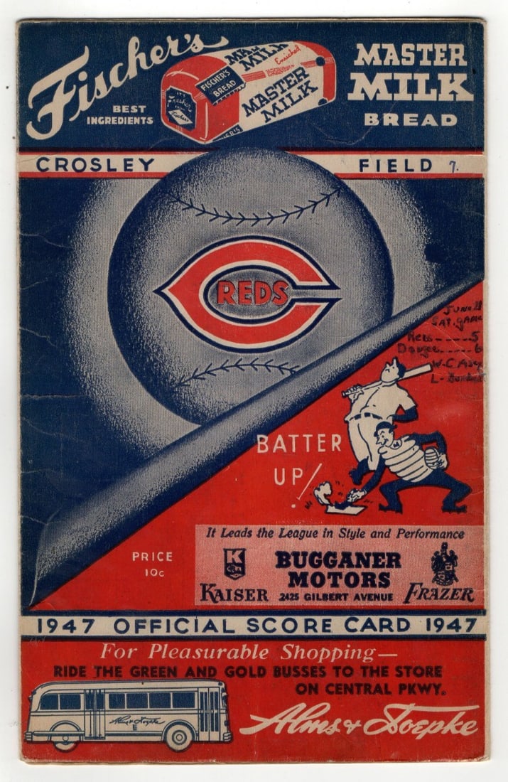 Jackie Robinson 1947 Dodgers Scorecard JSA Authenticated Original (1 of 4)