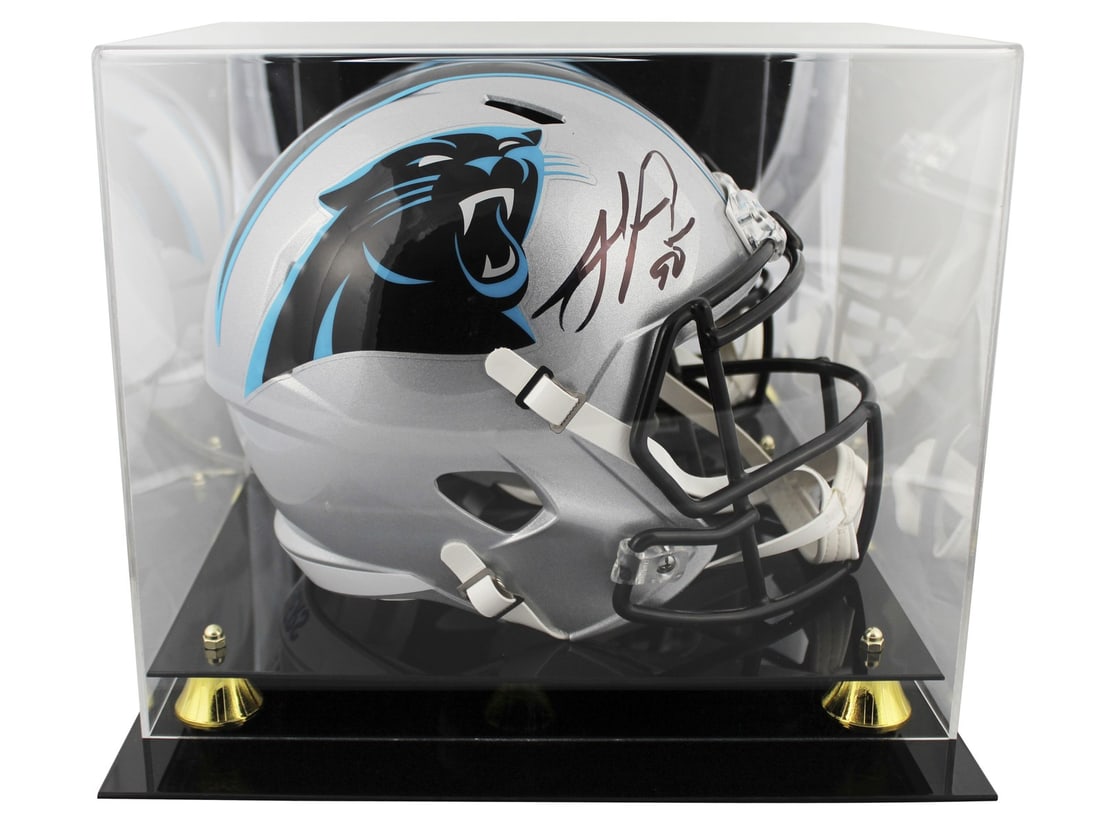 Julius Peppers Signed Carolina Panthers Full Size Helmet with Display Case BAS Certified (1 of 4)