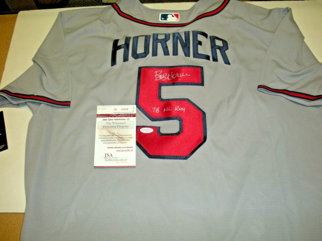 BOB HORNER Signed Atlanta Braves Nike Jersey 1978 ROY JSA COA (1 of 2)