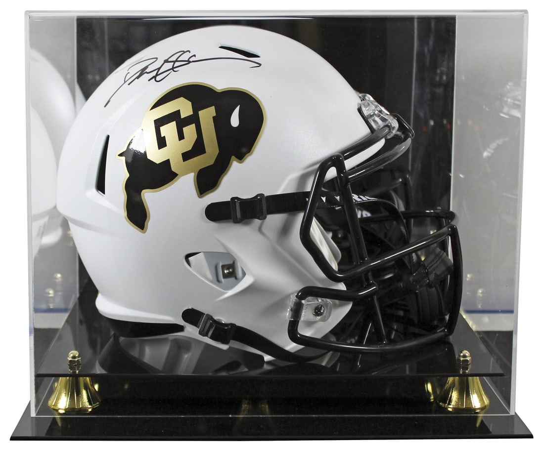 Deion Sanders Signed Colorado Buffaloes Full Size Helmet with BAS Authentication: Deion Sanders Signed Colorado Buffaloes Full Size Helmet with BAS Authentication Celebrate your fandom with this authentic Deion Sanders signed alternate matte white full-size speed replica helmet fro