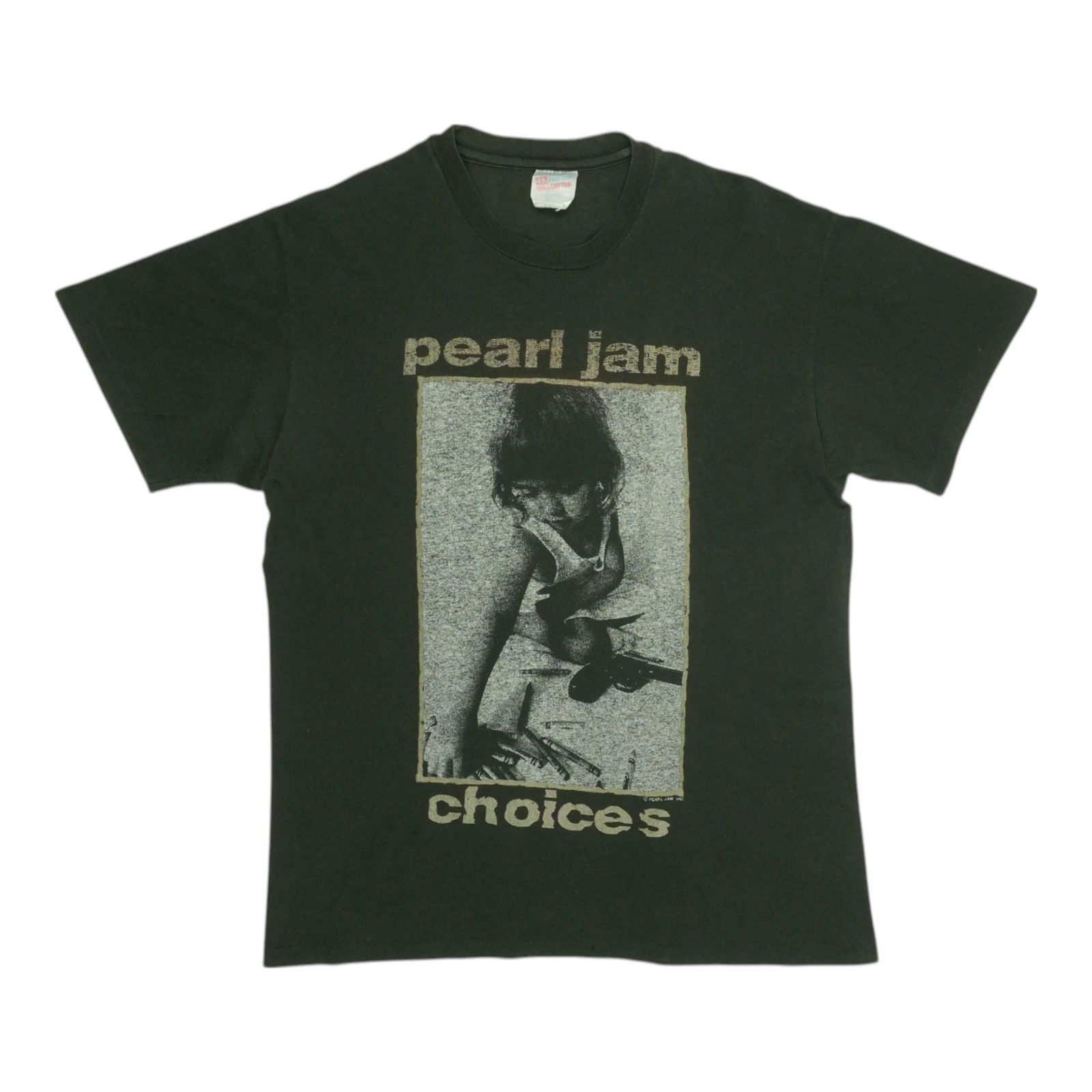 1992 Pearl Jam Vintage Crayons Over Guns Black Shirt (1 of 7)