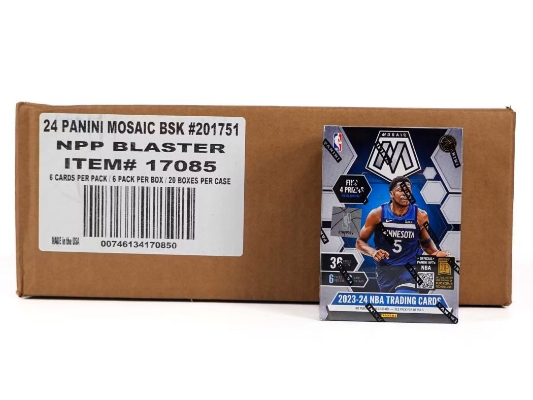 2023-24 Panini Mosaic Blaster Basketball Sealed Case of 20 Boxes: 2023-24 Panini Mosaic Blaster Basketball Sealed Case of 20 Boxes Explore the excitement of the 2023-24 NBA season with the 2023-24 Panini Mosaic Blaster Basketball Factory Sealed Case. This collection