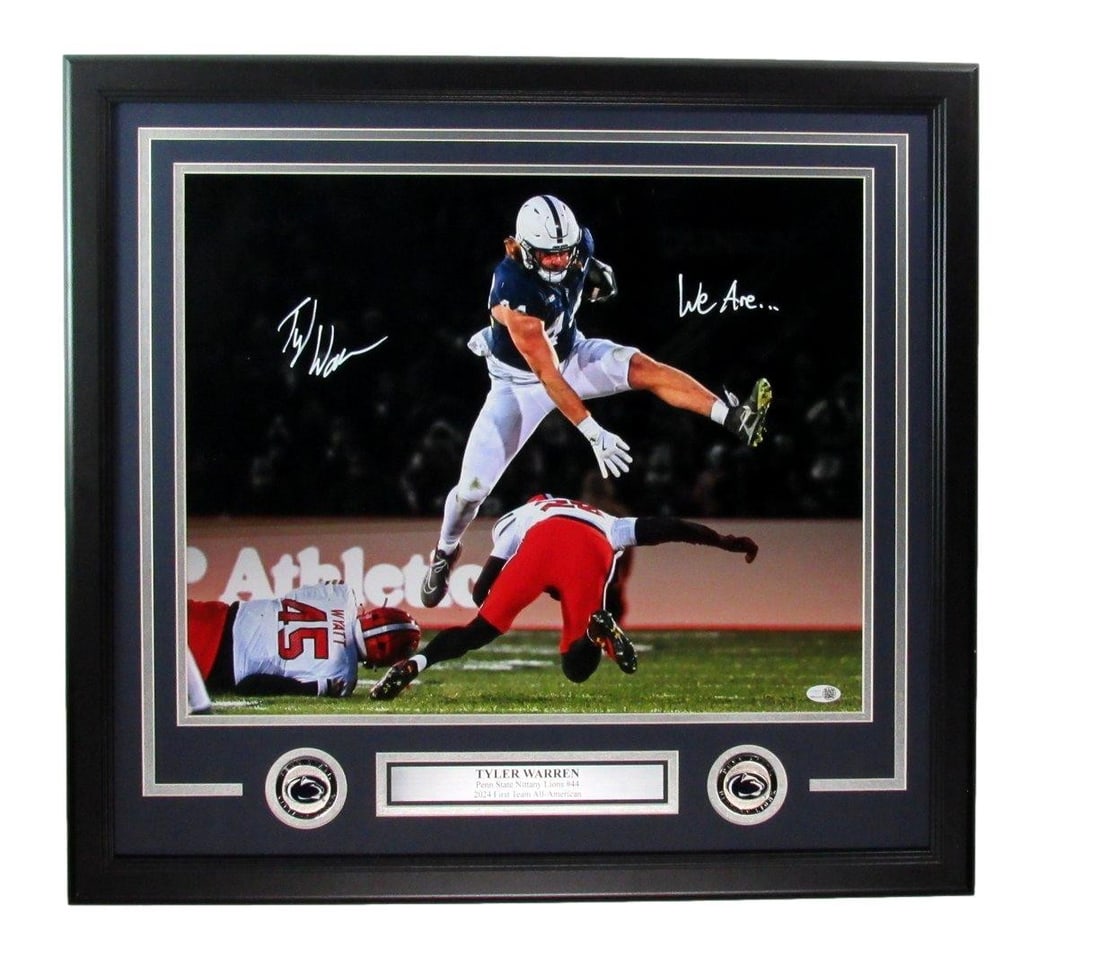 Tyler Warren Signed Inscribed 16x20 Penn State Photo Framed JSA Authenticated (1 of 4)